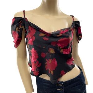 NWT Free People Cassandra Off The Shoulder Floral Top sz M